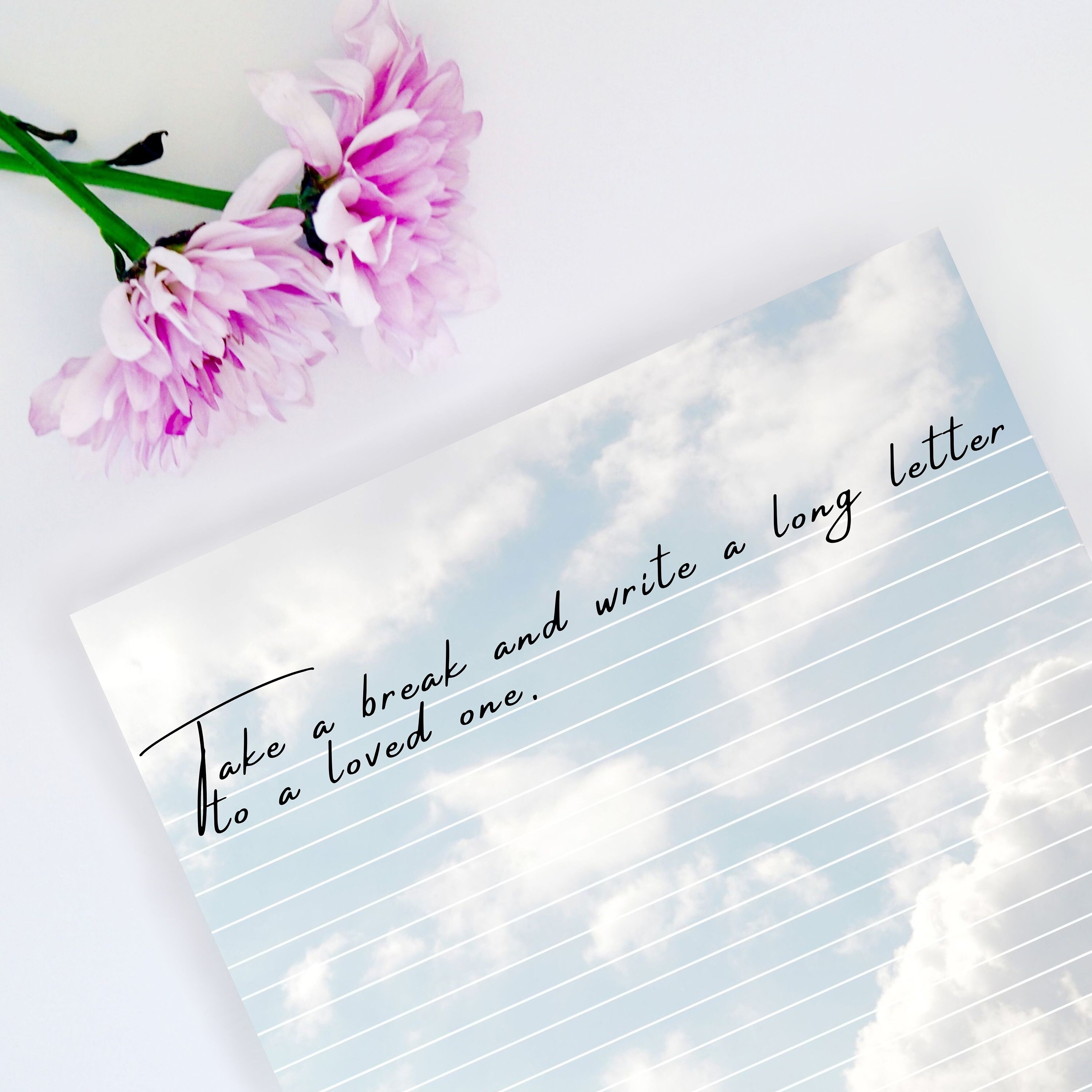 Cloud Printable Stationery 8.5x11 Sky With Clouds Paper | Etsy