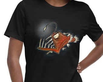 Anglerfisch Shirt / Frauen Relaxed T-Shirt / seltsamer Fisch Shirt / niedlicher Anglerfisch / Anglerfisch / Anglerfisch Geschenk