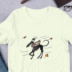 Cute greyhound t-shirt / ex-racer gryehound tshirt / greyhound gift / greyhound clothing / black greyhound / racing greyhound shirt