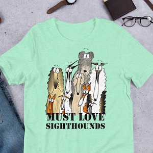 Cute sighthound t-shirt / podenco tshirt / greyhound gift / saluki clothing / borzoi tshirt /  greyhound shirt