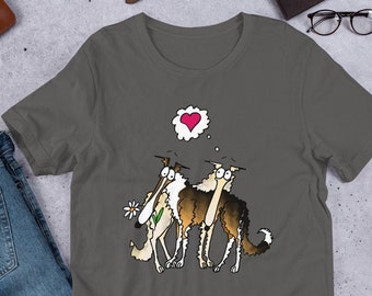 T-shirt borzoi carina / abbigliamento levriero / regalo borzoi / abbigliamento borzoi / borzoi rosso / camicia amante borzoi / maglietta borzoi / windhund di seta