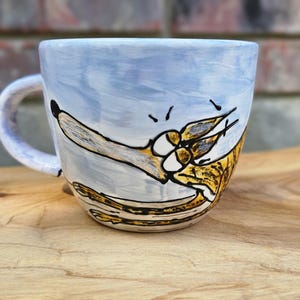 Tazza con levriero dipinta a mano / simpatica tazza con levriero / Buongiorno con le scoregge del levriero / simpatico regalo con levriero / levriero tigrato