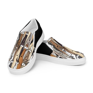 Zapatos de lona sin cordones para mujer / lindos zapatos de galgo / zapatos con estampado integral / ropa de galgo / regalo de galgo