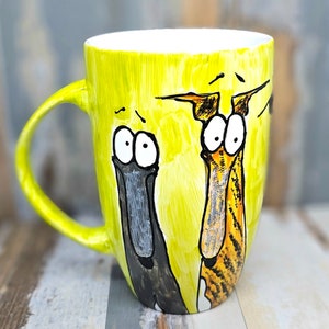 Hand painted greyhound mug / The great ear cascade / cute greyhound mug / cute greyhound gift / greyhound latte mug / 20 oz