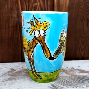 Hand painted greyhound mug / Afghan hound love / cute greyhound mug / cute greyhound gift / greyhound latte mug /  dog mug / 20 oz