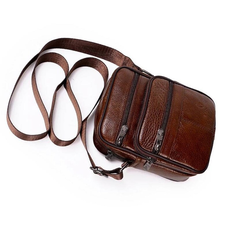 Genuine Cowhide Leather Messenger Bag. Ready to Ship. Etsy