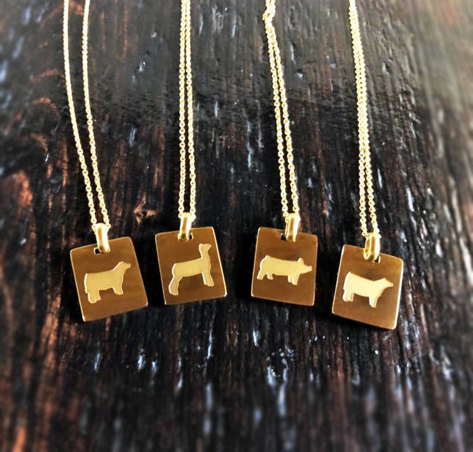 Sheep Necklace, Livestock Jewelry, Show Sheep, Gold Necklace, Stock