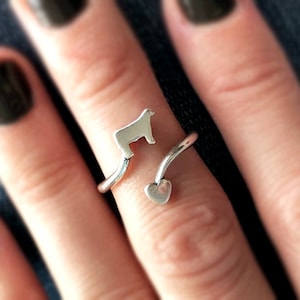 Steer & Heart Sterling Silver Ring, Show Steer, Stock Show Jewelry, Show Cattle, Knuckle Ring, Stock Show Life, Sterling Silver, Jewelry Bild 1