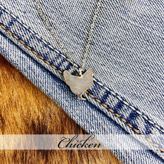 Chicken Necklace, Sterling Silver, Stock Show Life, 4H, Stock Show Kid, Show Chicken, Chicken Jewelry, Livestock Gifts, Farm Girl, Chicken