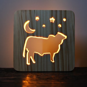 Brahman Night Light, Livestock Night Light, Farm kid, Kids bedroom, Gift for kids, Stock Show Life, Stock Show Kid, Farm Decor, 4H, Wood
