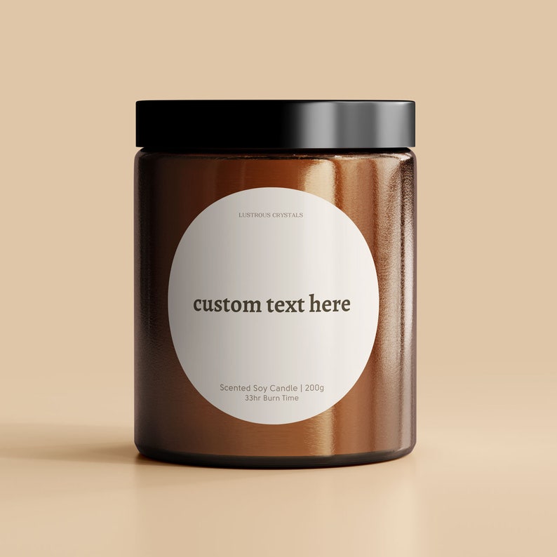 Custom candle, Blank label candle, Soy candle, Personalised gifts, Create your own candle label, custom gift image 2