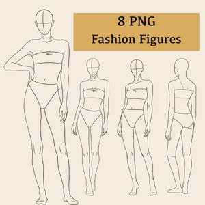 Procreate Figure Stamps Brushes, Female Figure Fashion, Fashion Template, Poses Stamp