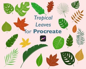 Tropical Leaves Stamp Brushes for Procreate