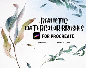 Realistic Watercolor Brushes for Procreate , Watercolor Brush Set , Digital Watercolor