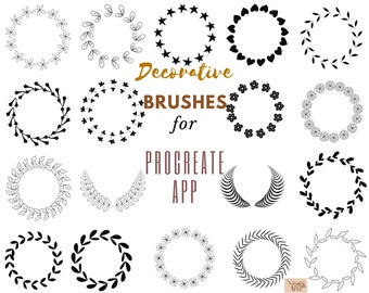 Decorative Brushes for Procreate, Wreath Brushes, Card Decorative Brush, Floral Wreath, Cricut Wreath, Laurel Wreath, Christmas Wreath