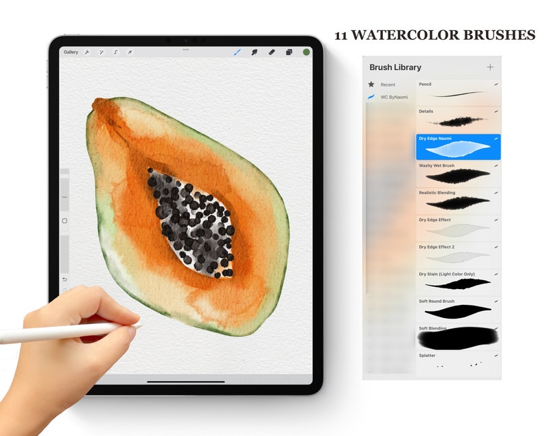 Realistic Watercolor Brushes for Procreate , Watercolor Brush Set , Digital Watercolor | Naomi Simbolon image 3