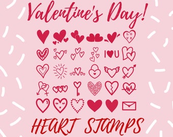 30 Liebesstempel Pinsel für Procreate, Valentinstag Dekorative Pinsel