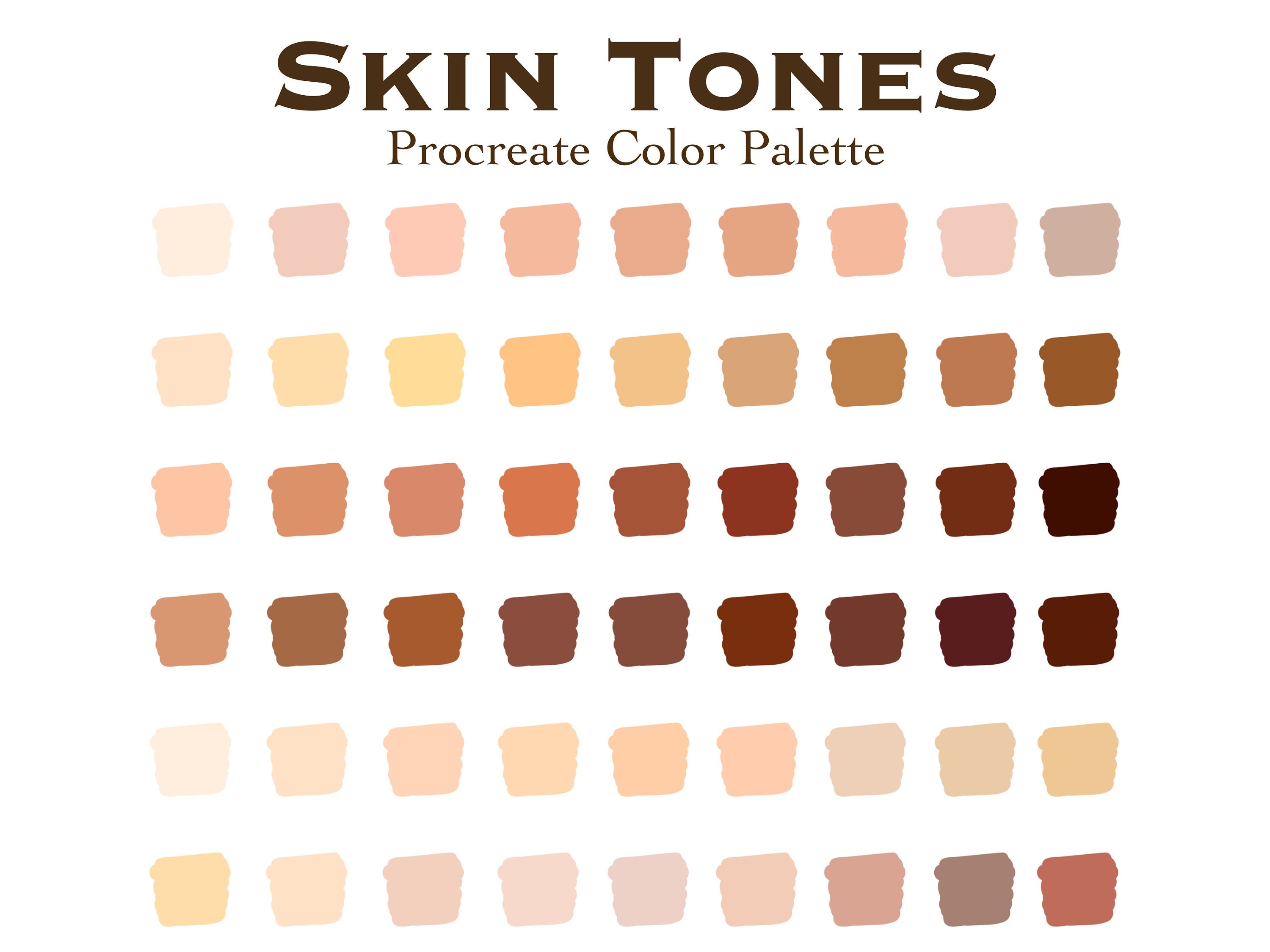 Basic Skin Tones Skin Color Palette Skin Tones Photoshop Skin Palette ...