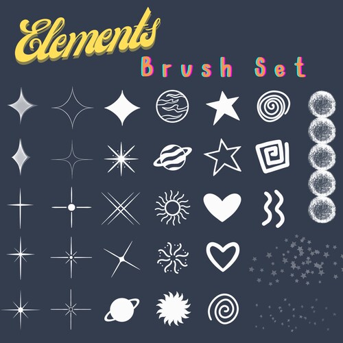 Elements Brush Stamps for Procreate Sparkle Brush Procreate Etsy