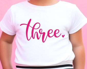 Third Birthday Shirt Girl 3rd Birthday Outfit Toddler Three Birthday T-Shirt Three Year Old Birthday 3rd Birthday Outfit