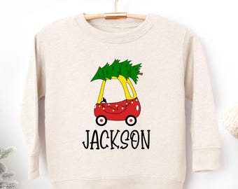 Christmas Tree Sweatshirt Toddler Boy Christmas Truck Shirt Toddler Christmas Outfit Boy Christmas Car Shirt Toddler Christmas Raglan Boys