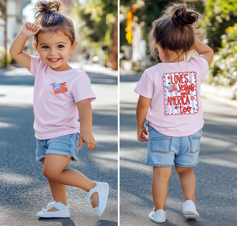 Christian Girls Shirt 4th Of July Kids Patriotic Tee Church Camp Shirt American Girl Shirt Patriotic Faith America 250 Shirt