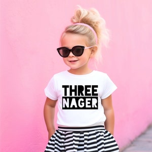 Threenager Toddler Tee Girl Birthday Shirt