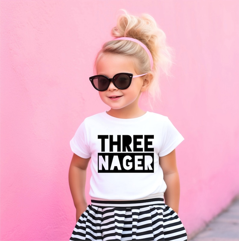 Threenager Toddler Tee Girl Birthday Shirt