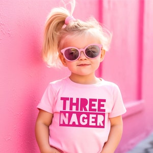 Threenager Toddler Shirt Third Birthday