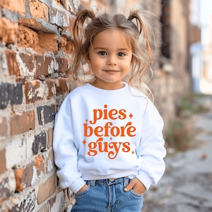 Pies Before Guys Toddler Shirt Retro Fall Kids Thanksgiving Shirt Funny Toddler Girl Tee Cute Pie Sweatshirt   Funny Kid Pumpkin Sweatshirt