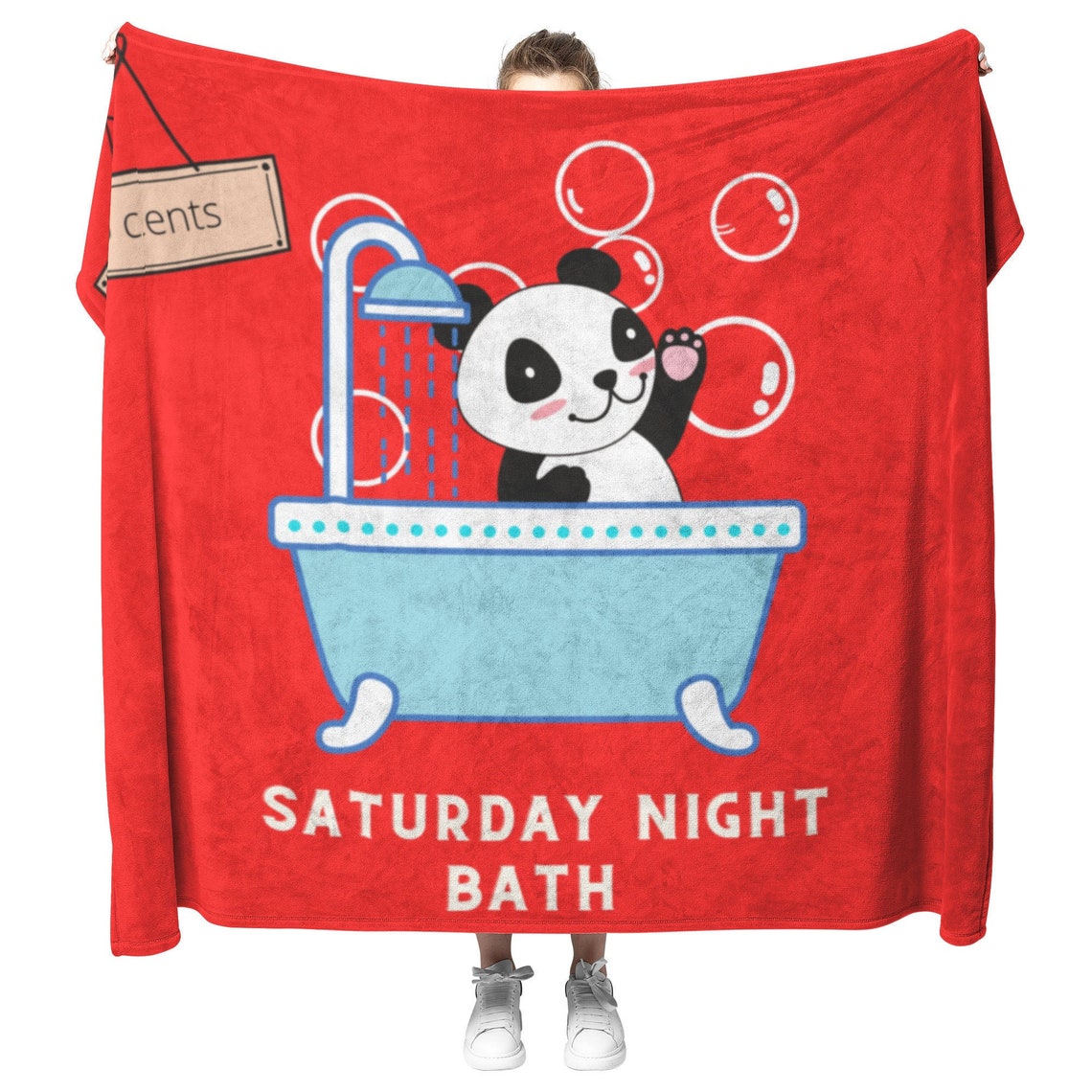 Kleine Fleece Decke Panda Bad Nacht rote Mikrofaser dicke | Etsy