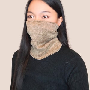 Scarf Face Mask Neck Gaiter Double Layer Face Mask for Fall Autumn Winter Cold Weather fits Kids Children Adult Men Women with Filter Pocket
