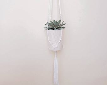 Minimalist Braided Macrame Plant Hanger, Indoor Plant Holder