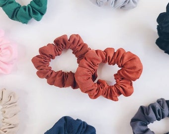2er Set Mini Baumwolle Scrunchie, Vintage Kinder Haargummi, kleines Haaraccessoire, 90er Jahre Haar elastisch, Freundin Brautjungfer Geschenk für Sie