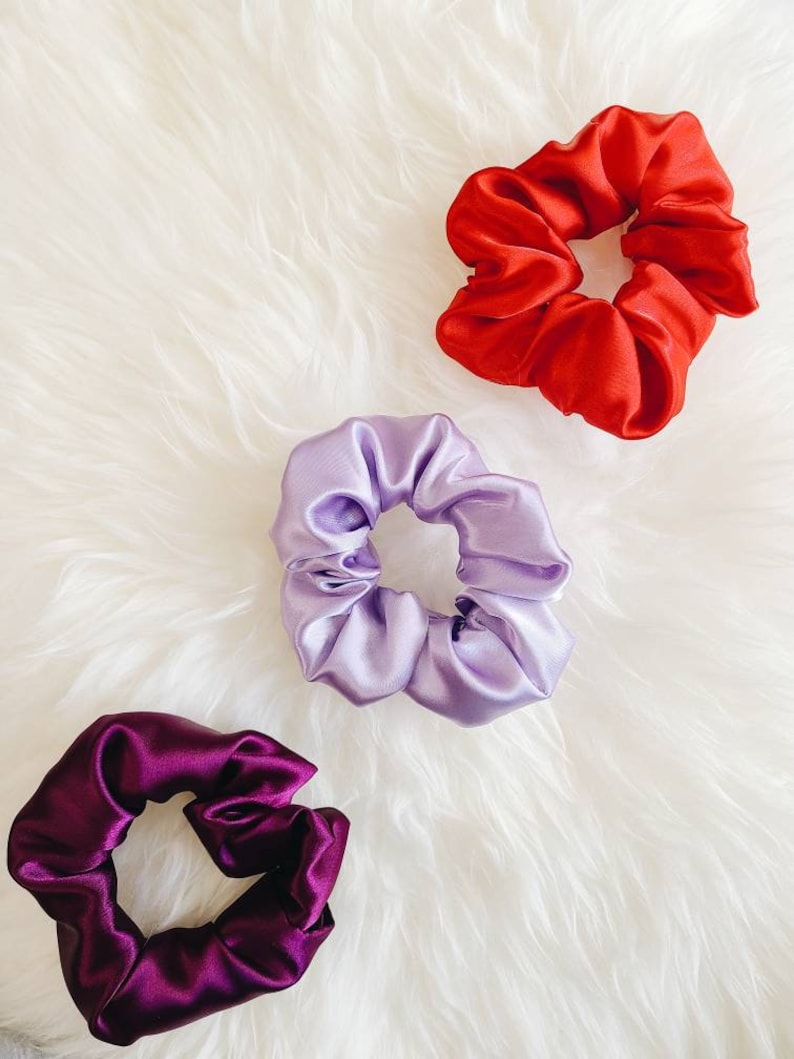 Jumbo Vintage Satin Hair Tie Girlfriend Bridesmaid Gift for Her Luxury Satin Hair Elastic XL Satin Scrunchie Big Hair Accessory