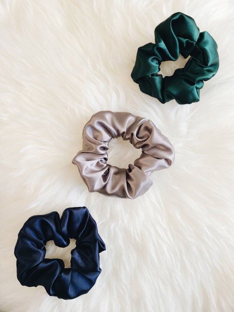 Jumbo Vintage Satin Hair Tie Girlfriend Bridesmaid Gift for Her Luxury Satin Hair Elastic XL Satin Scrunchie Big Hair Accessory
