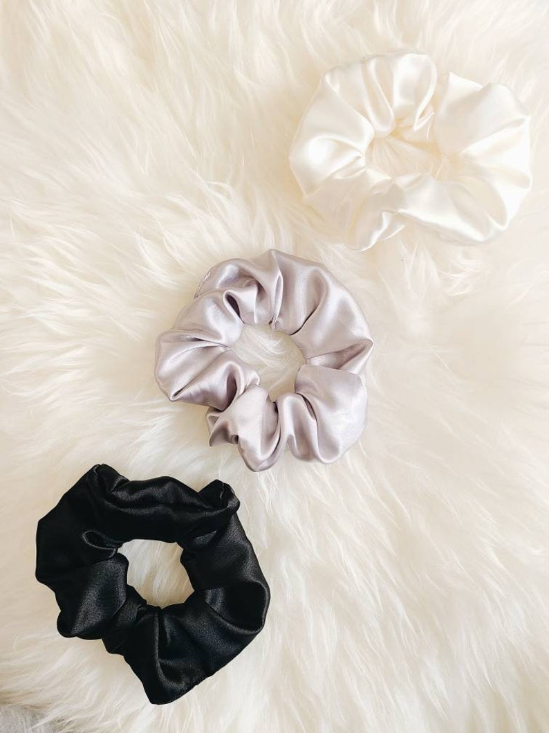 Jumbo Vintage Satin Hair Tie Girlfriend Bridesmaid Gift for Her Luxury Satin Hair Elastic XL Satin Scrunchie Big Hair Accessory