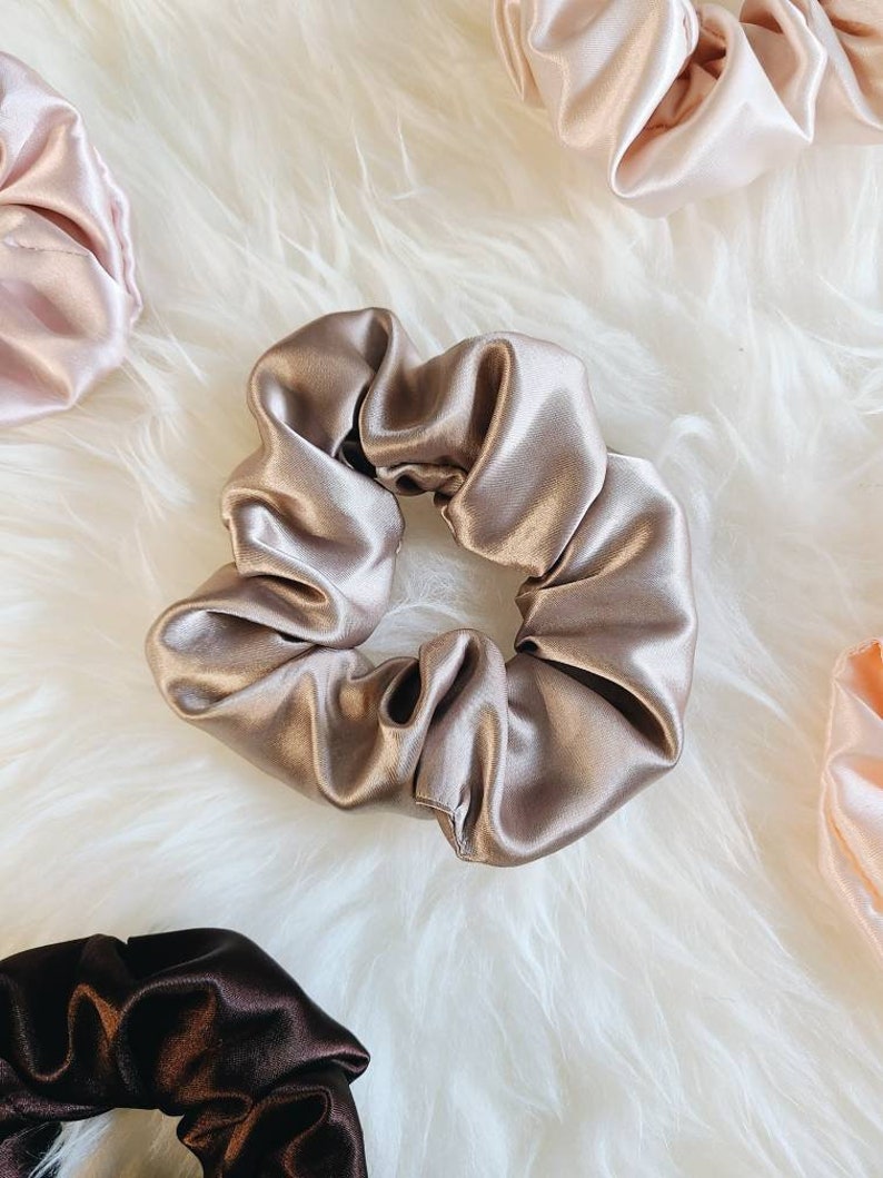 Jumbo Vintage Satin Hair Tie Girlfriend Bridesmaid Gift for Her Luxury Satin Hair Elastic XL Satin Scrunchie Big Hair Accessory