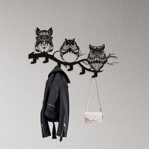 Owl Wall Mounted Coat Rack, Metal Wall Art for Entryway Coat Rack, Wall Mounted Coat Racks Hooks, Coat Hanger With Hook, Fathers Day Gift