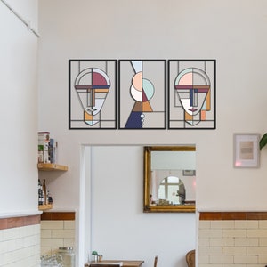 Faces Line Metal Wall Art, Colorful Metal Wall Decor, Minimalist Line Art, Unique Wall Decor, Colorful Art, Modern Home Decor