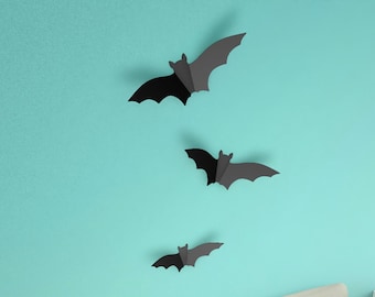 Decorazioni murali in metallo a forma di pipistrello: pipistrelli volanti per Halloween, set da 3