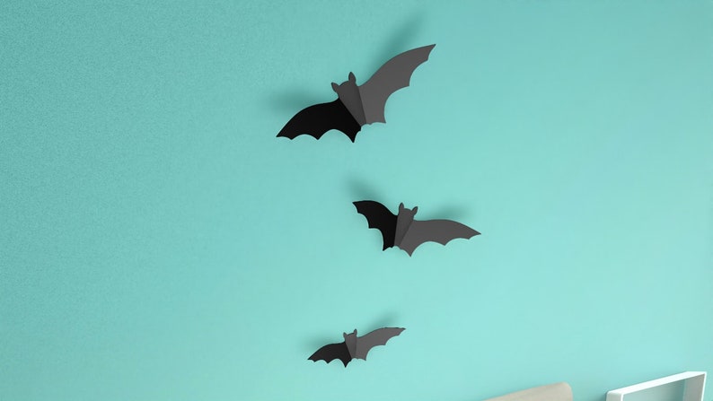 halloween bat metal wall decor,Flying bat on flashy wall, metal wall decor for halloween, bat metal wall decor, bat fly wall art , 3 psc image 1