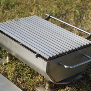 Parrilla Hibachi portátil: Brasero de acero inoxidable para exteriores imagen 9