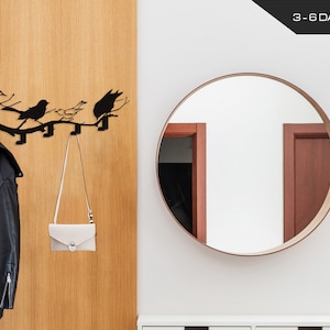 Metal Wall Art for  Entryway Coat Rack, Wall Mounted Coat Racks  Bird Hooks, Coat Hanger With Hook, Gorgeous gift for Fathers Day.