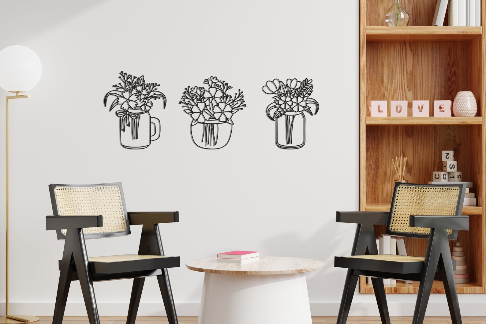 Flower in Vase Metal Wall Decor Texture Paint Metal Wall Etsy