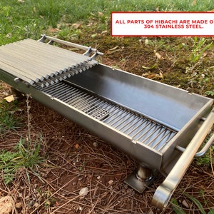 Parrilla Hibachi portátil: Brasero de acero inoxidable para exteriores imagen 2