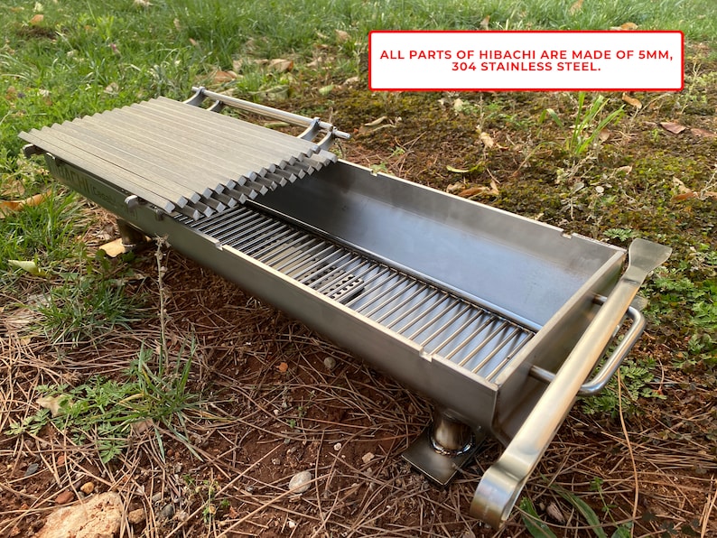 Parrilla Hibachi portátil: Brasero de acero inoxidable para exteriores imagen 2
