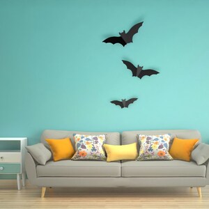 halloween bat metal wall decor,Flying bat on flashy wall, metal wall decor for halloween, bat metal wall decor, bat fly wall art , 3 psc image 2