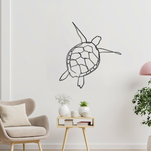 Metalen muurkunst schildpad: modern interieur