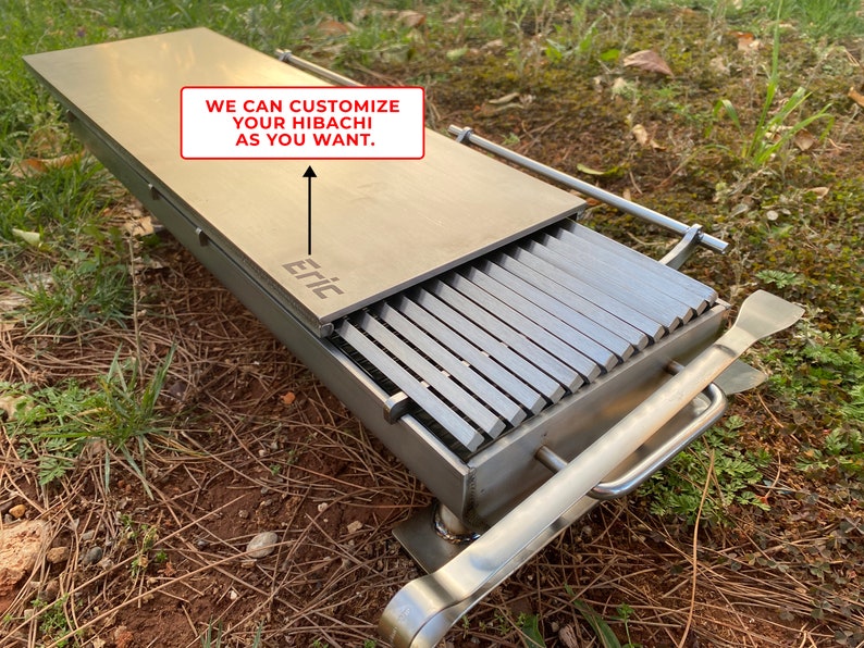 Parrilla Hibachi portátil: Brasero de acero inoxidable para exteriores imagen 3